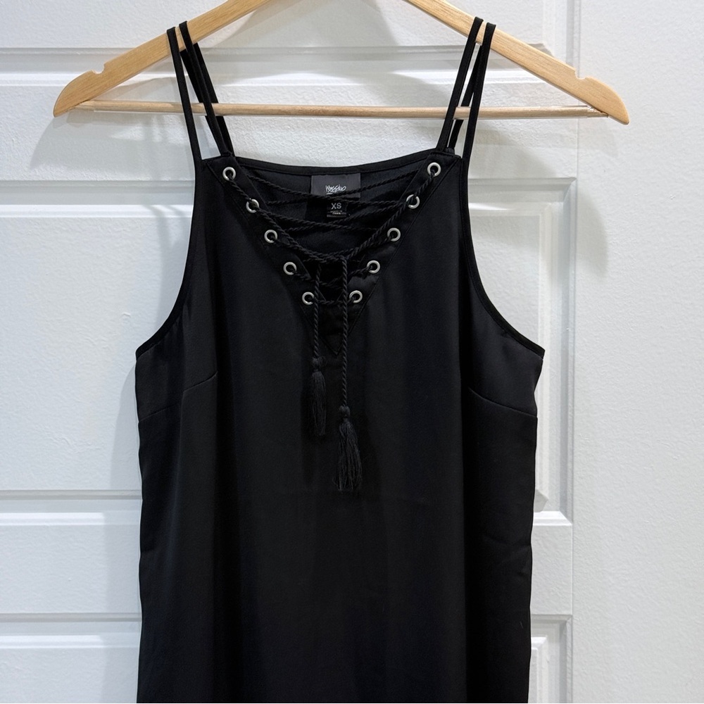 Mossimo Black Satin Mini Dress XS - Picture 2 of 11